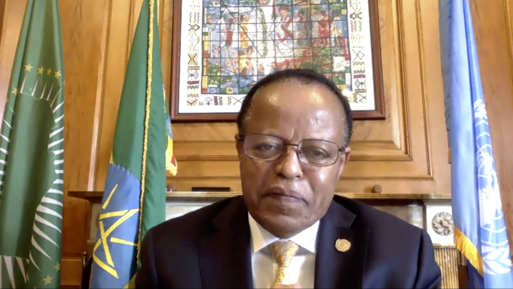 H.E. Taye Atske-Selassie Amde, Ambassador of Federal Republic of Ethiopia, delivered a keynote speech during the "Water, Sanitation, Covid-19, Valuing Water and Future of the Water" titled webinar from member state perspective.
