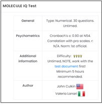 JUC Molecule Test Info