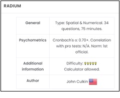 JUC Radium Test Info