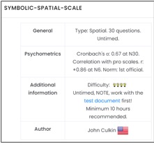 JUC Symbolic Spatial Scale Test Info