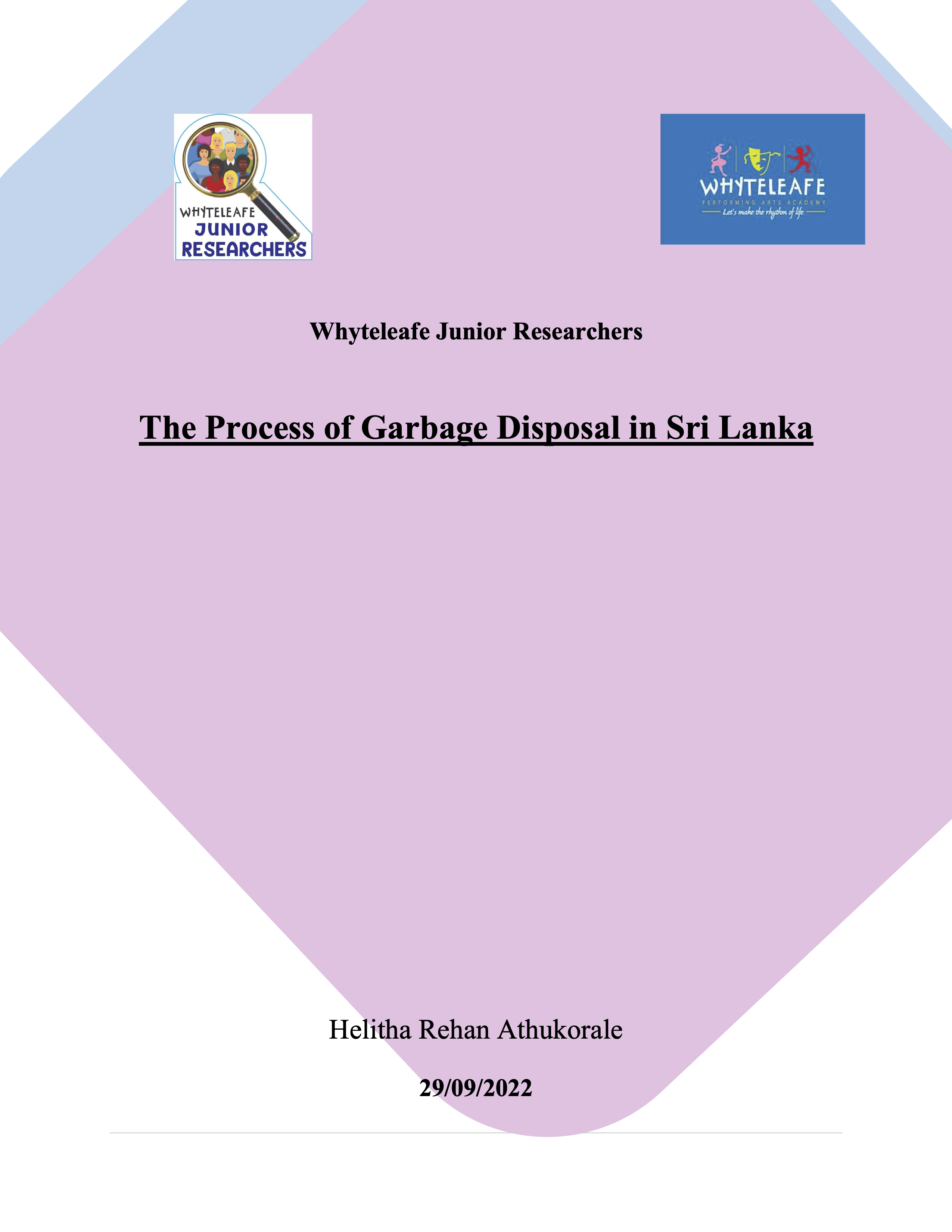 THE PROCESS OF GARBAGE DISPOSAL IN SRI LANKA