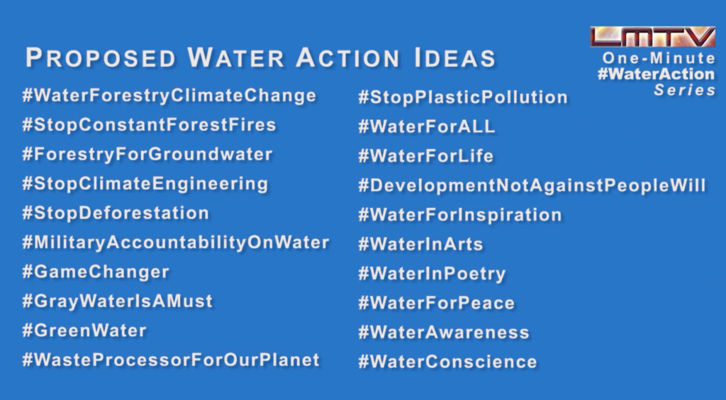 Proposed the list of #WaterActionIdeas by #LMGlobal.Org toward #WaterAwareness, #WaterConscience and #GameChanger #WaterAction, #SDG6, #Water2023, #UNDESA, #LightMillenniumTV, Bircan Ünver,
