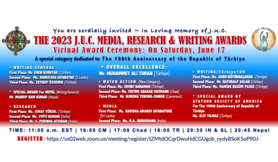 LMGLOBAL.ORG PROUDLY ANNOUNCES THE WINNERS OF THE 2023 J.U.C. MEDIA, RESEARCH & WRITING AWARDS