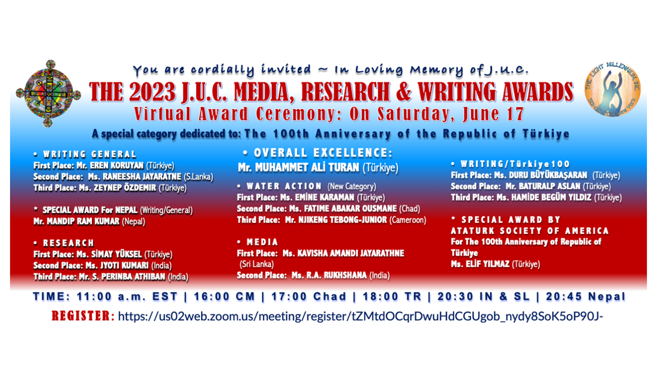 LMGLOBAL.ORG PROUDLY ANNOUNCES THE WINNERS OF THE 2023 J.U.C. MEDIA, RESEARCH & WRITING AWARDS