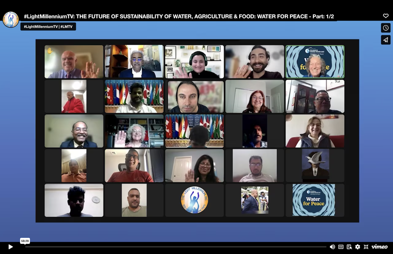 #LightMillenniumTV: THE FUTURE OF SUSTAINABILITY OF WATER, AGRICULTURE & FOOD: WATER FOR PEACE Pt. 1 & 2 will air through QPTV on April 25, 2024