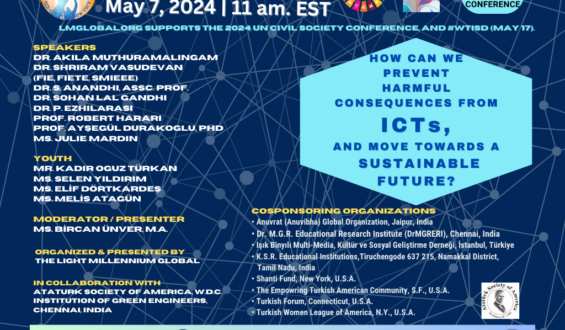 LMGlobal.Org’s Virtual Panel: How Can We Prevent Harmful Consequences from ICTs, and Move Towards a Sustainable Future? On May 7, 2024 at 11:00 a.m. EST