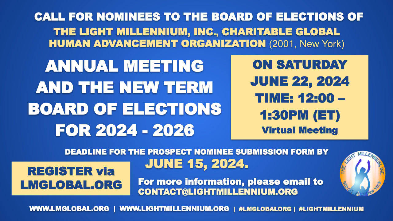 THE LMGlobal.Org CALLS FOR NOMINEES TO THE NEW TERM BOARD OF ELECTIONS FOR 2024-2026