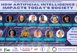 Invitation & Speakers of THE IMPACT OF ARTIFICIAL INTELLIGENCE IN TODAY’S SOCIETY Virtual Panel on Sept. 7, 2024, at 11:00 EST.