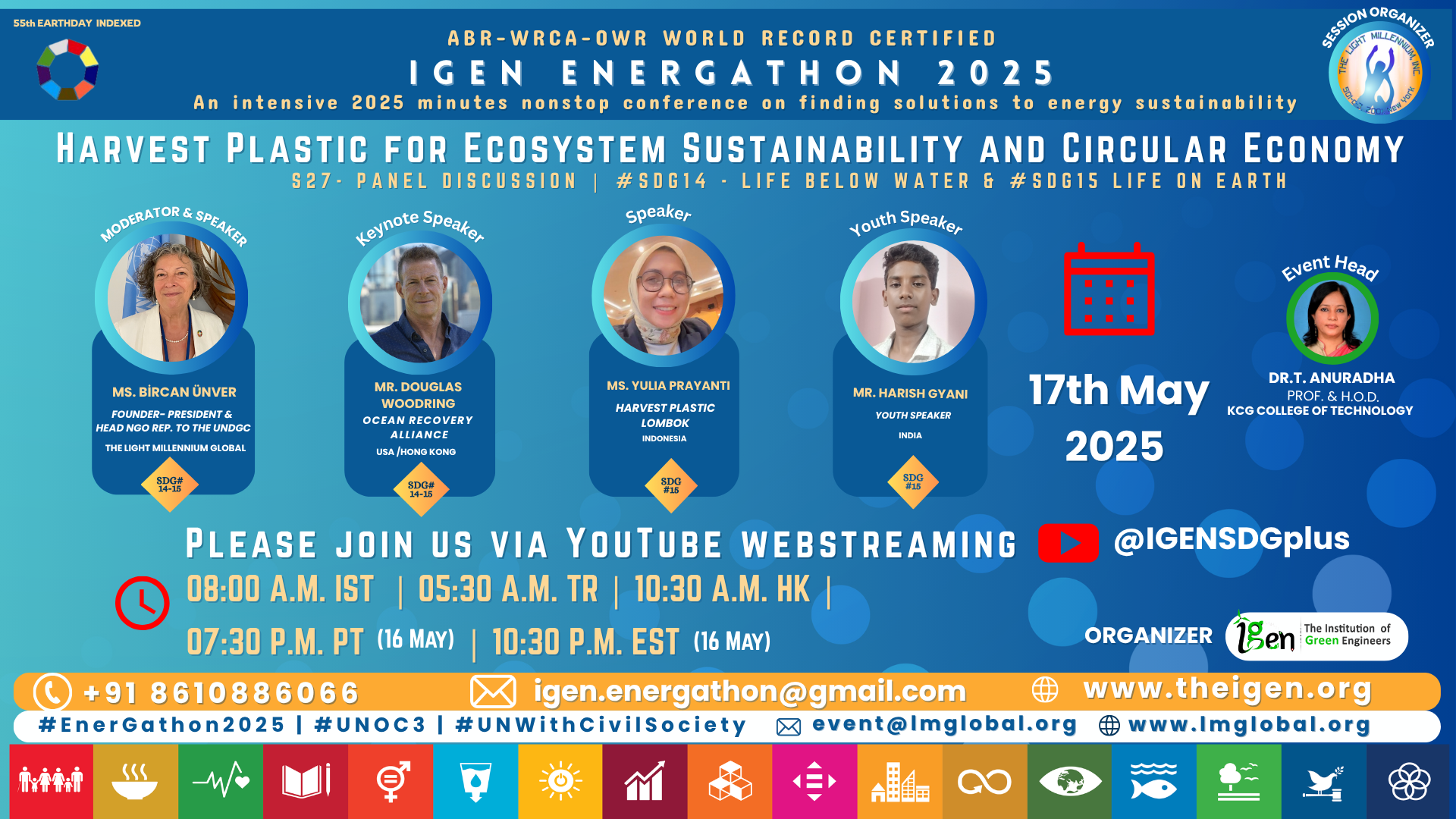 Invitation: #SDG14 Harvest Plastic For Ecosystem Sustainability and Circular Economy on May 17, 2025 (Virtual)