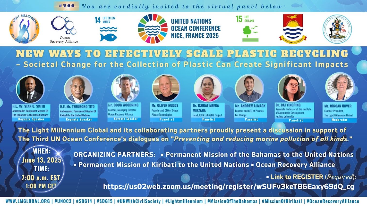 #UNOC3 NEW WAYS TO EFFECTIVELY SCALE PLASTIC RECYCLING – Societal Change for the Collection of Plastic Can Create Significant Impacts – Invitation (Virtual) for June 13, 2025 at 7:00 a.m. EST